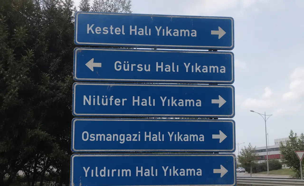 Kestel Halı Yıkama yön tabelaları